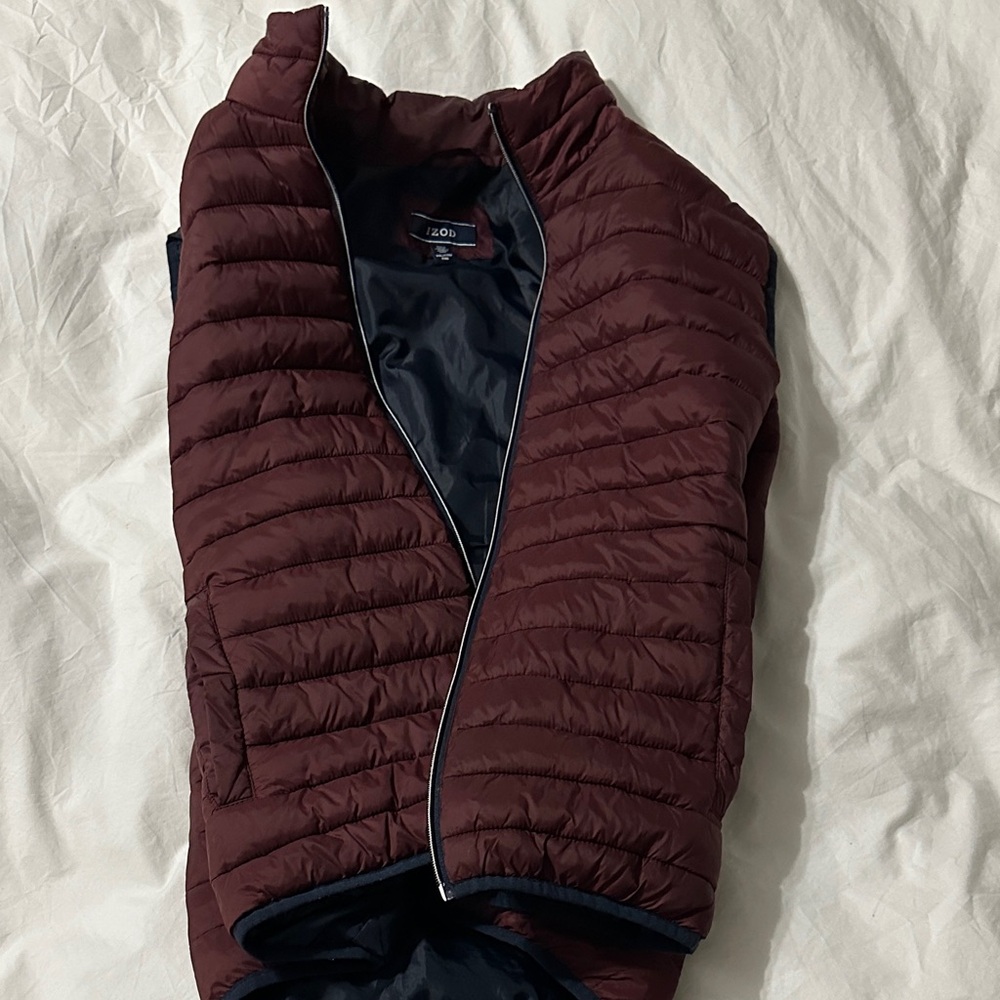 Izod Men's Dark Red Puffer Jacket 2XL